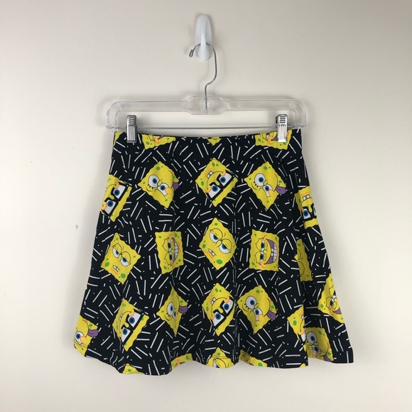 Nickelodeon Sponge Bob Squarepants Skater Mini Skirt - Picture 2 of 6